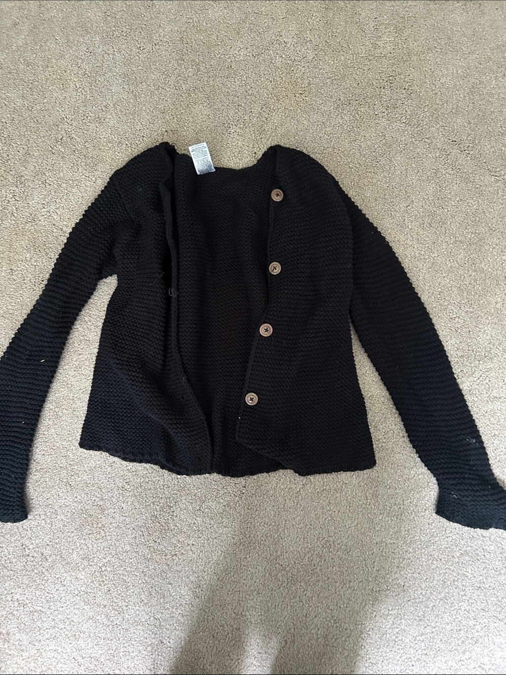 Nordstrom Black Button-Up Knit Cardigan